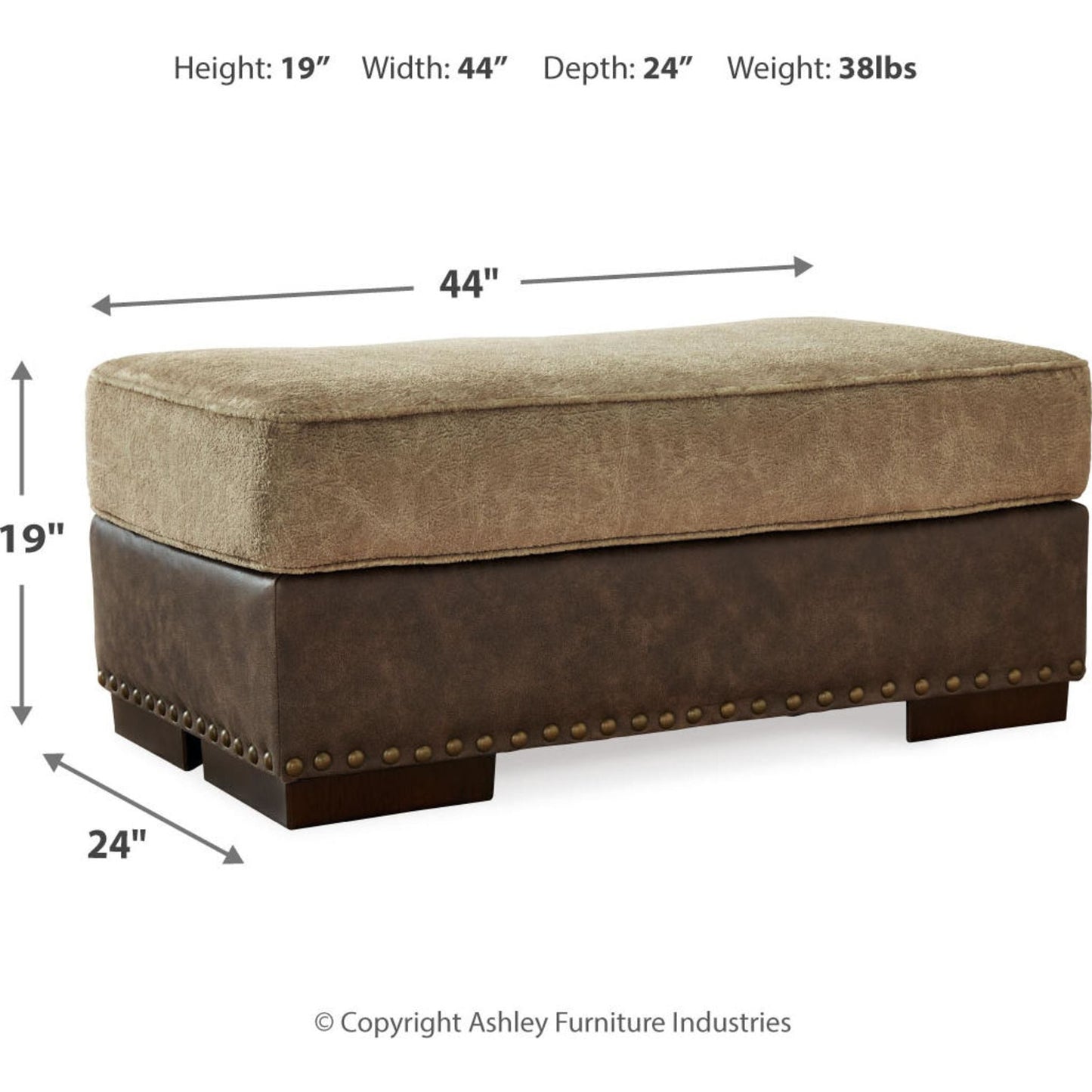 Alesbury Ottoman - Chocolate
