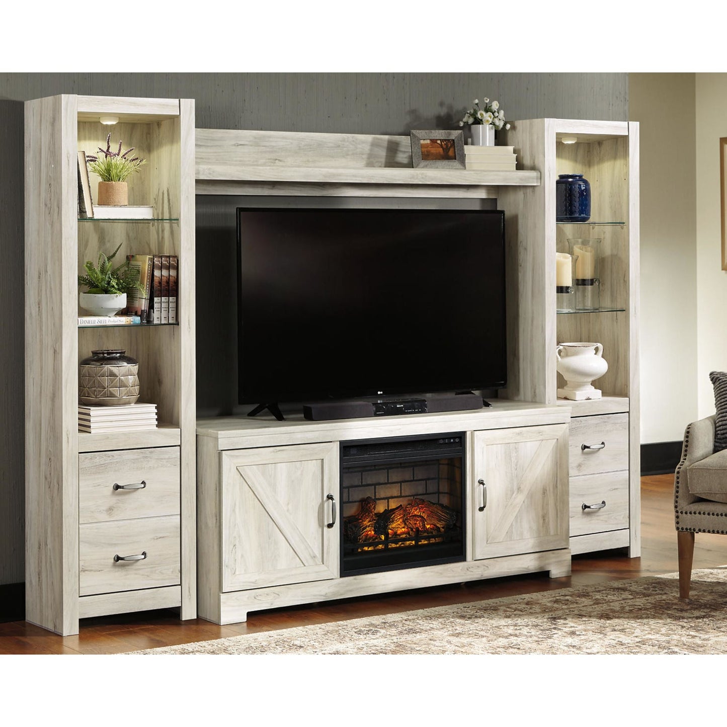Bellaby 5 Piece Entertainment Unit - Whitewash