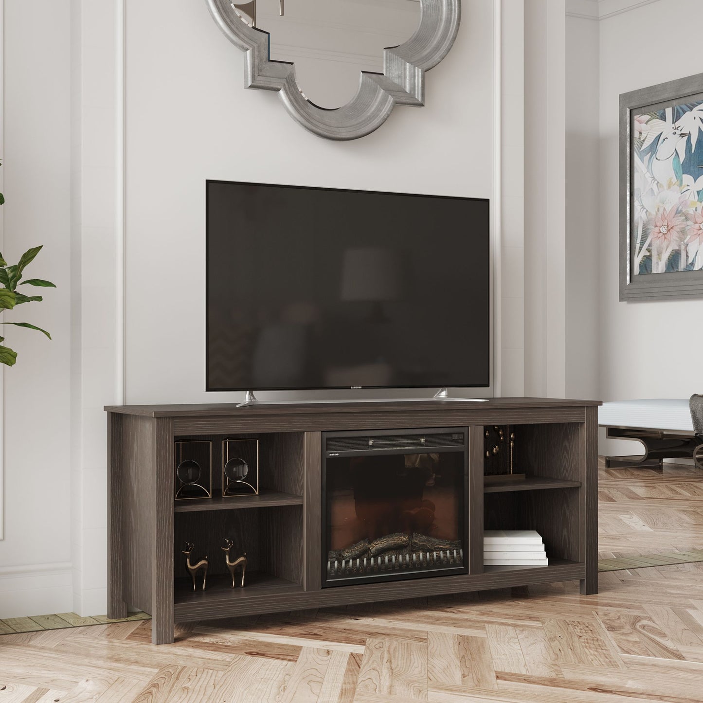 Brenna TV Stand with Fireplace
