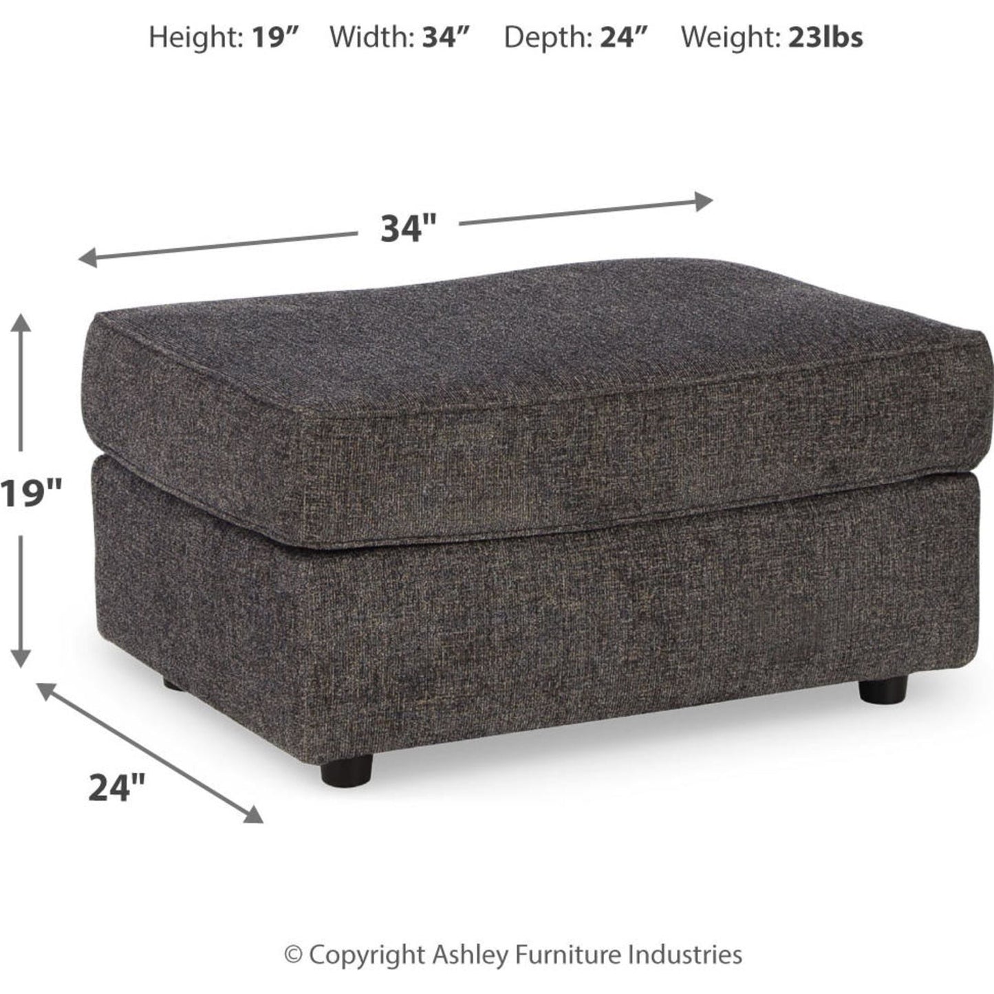 Cascilla Ottoman - Slate
