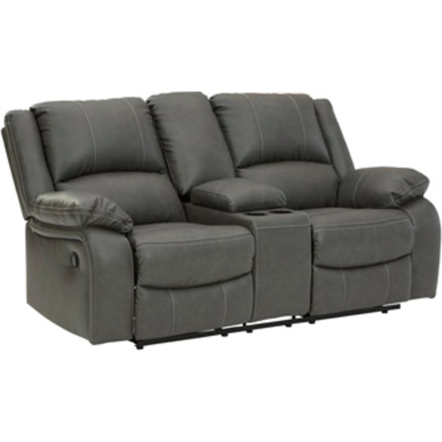 Calderwell Reclining Loveseat with Console - Gray