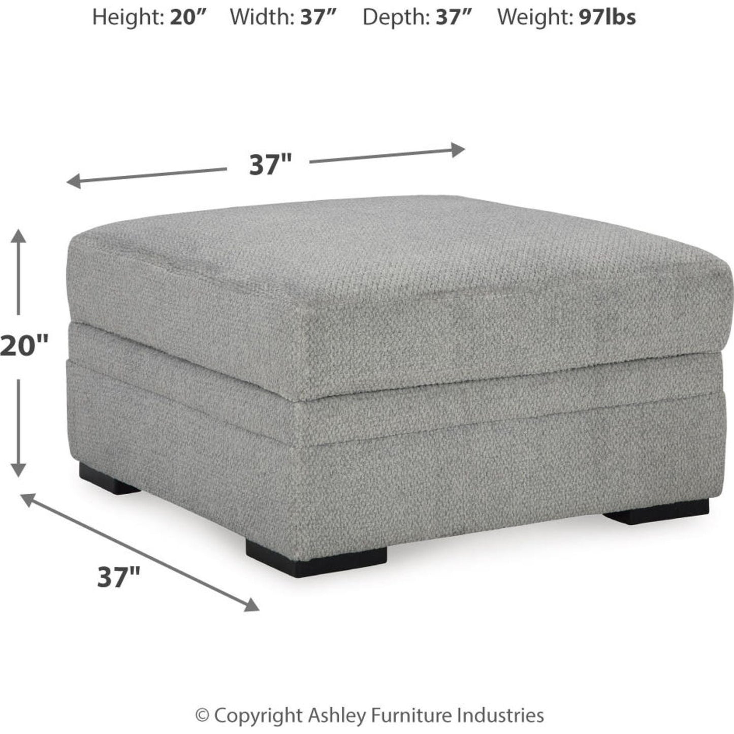 Casselbury Storage Ottoman - Cement