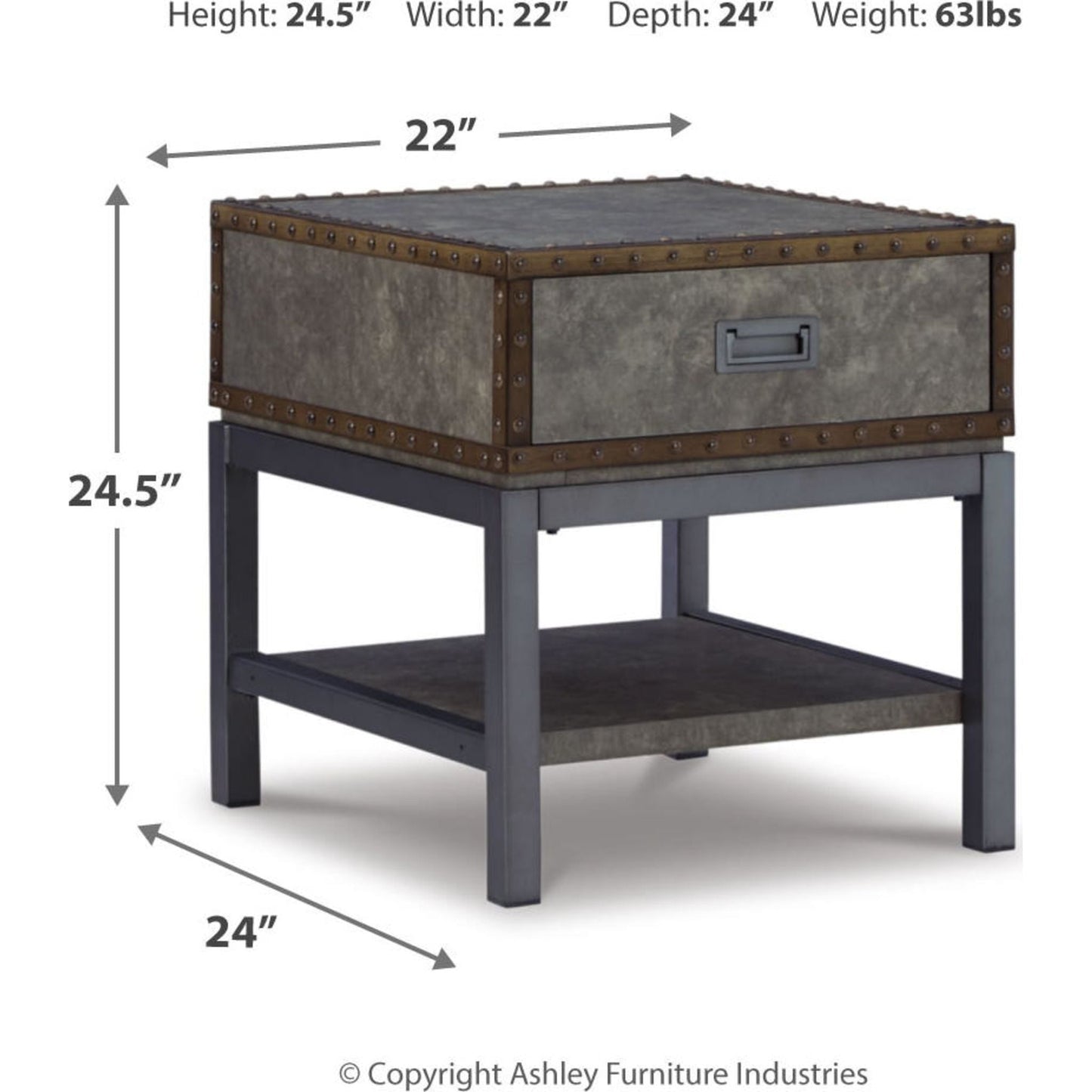 Derrylin End Table - Brown