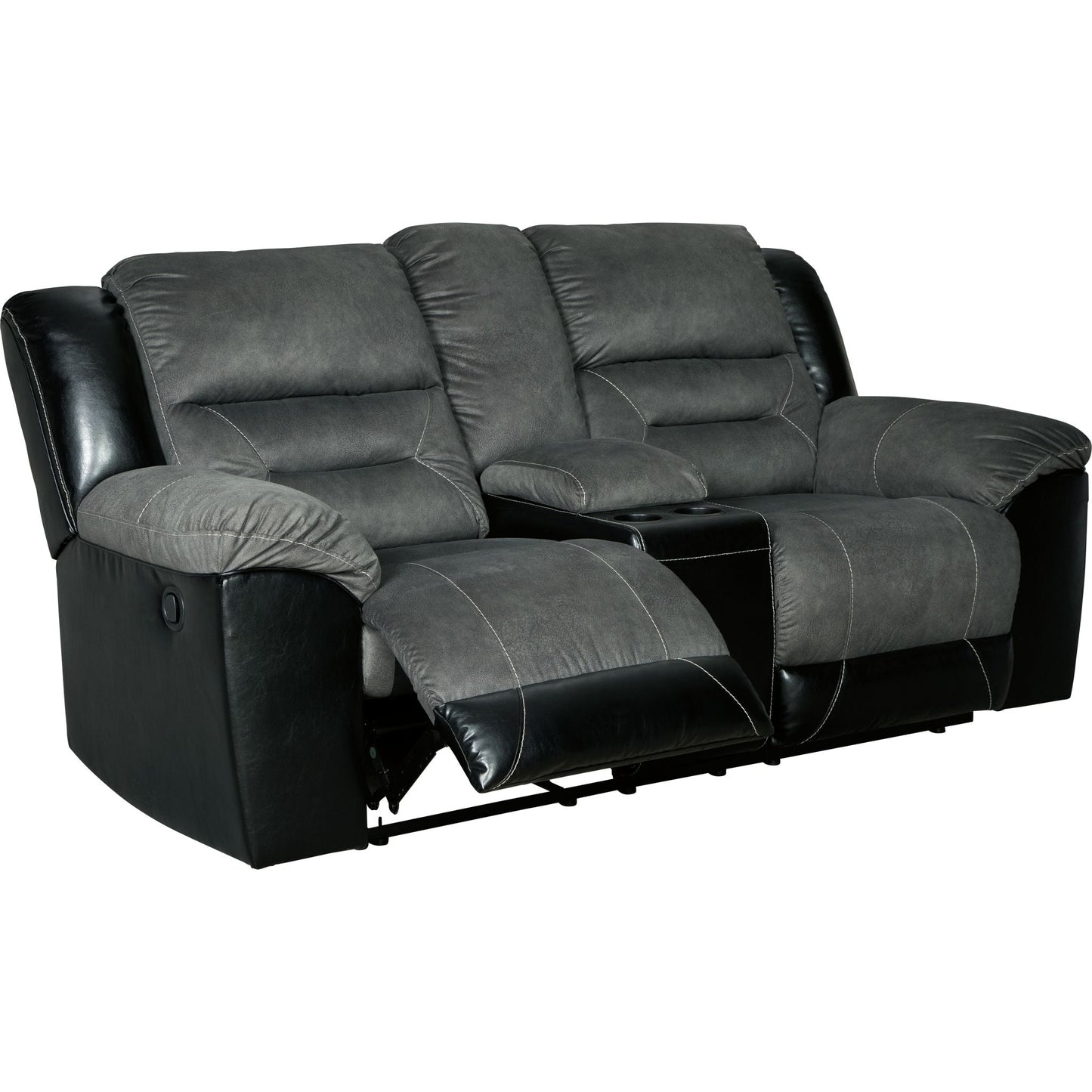 Earhart Reclining Loveseat with Console - Slate