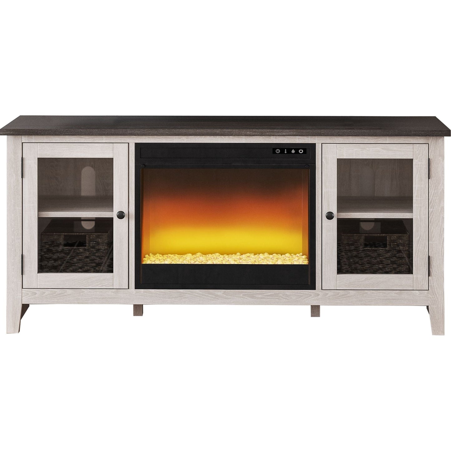 Dorrinson Credenza With Fireplace - Two-tone