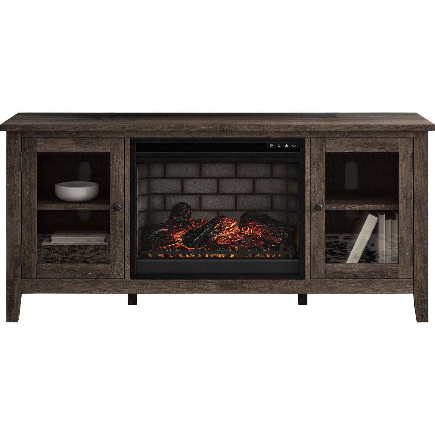 Arlenbry Credenza With Fireplace - Gray