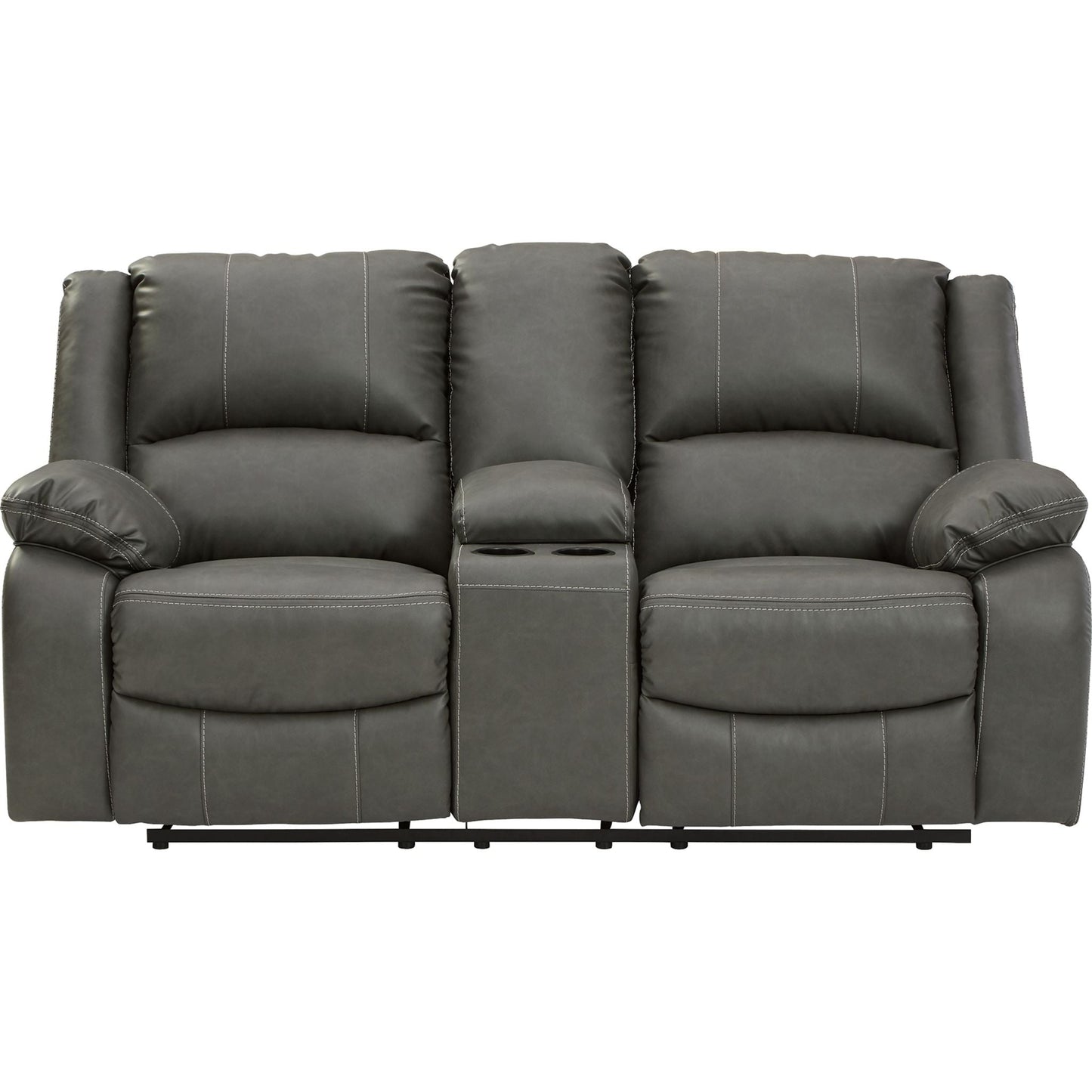 Calderwell Reclining Loveseat with Console - Gray
