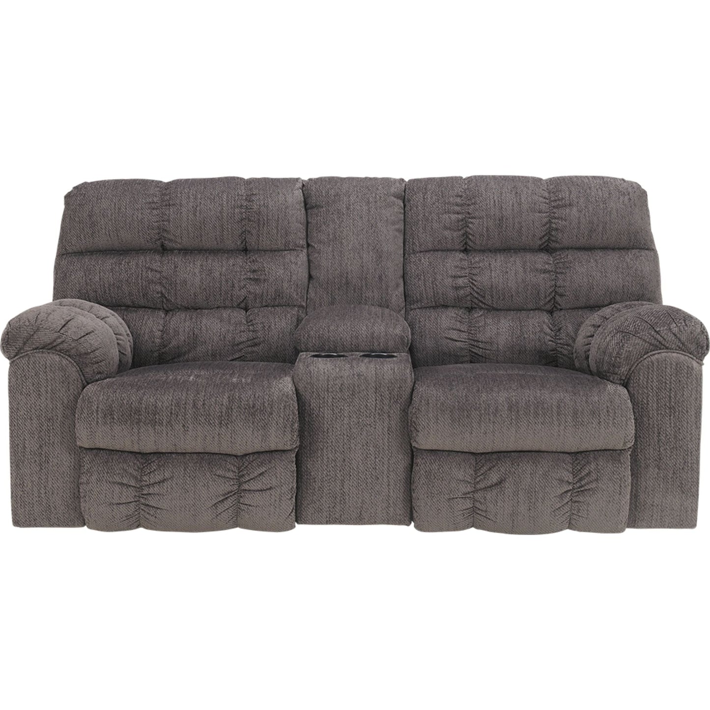 Acieona Reclining Loveseat w/Console - Slate