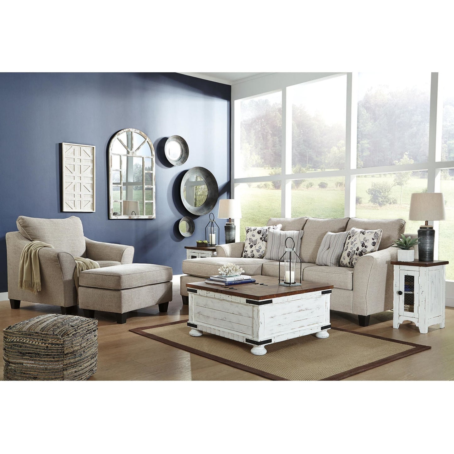 Abney Ottoman - Driftwood
