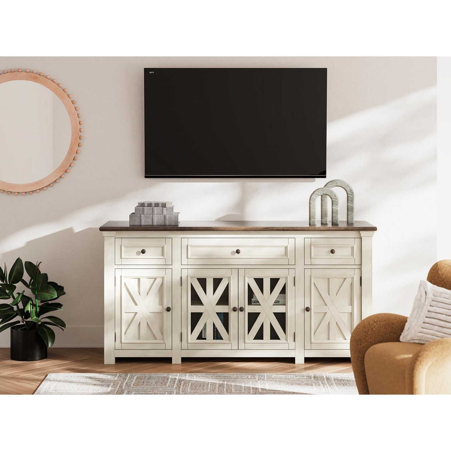 Bolanburg TV Stand - White/Weathered Gray