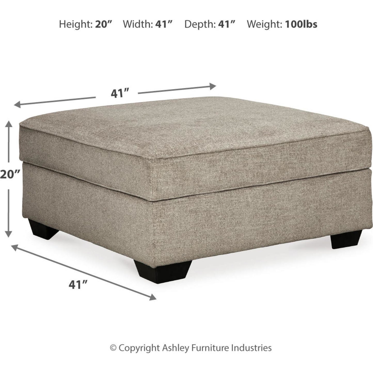 Bovarian Storage Ottoman - Stone