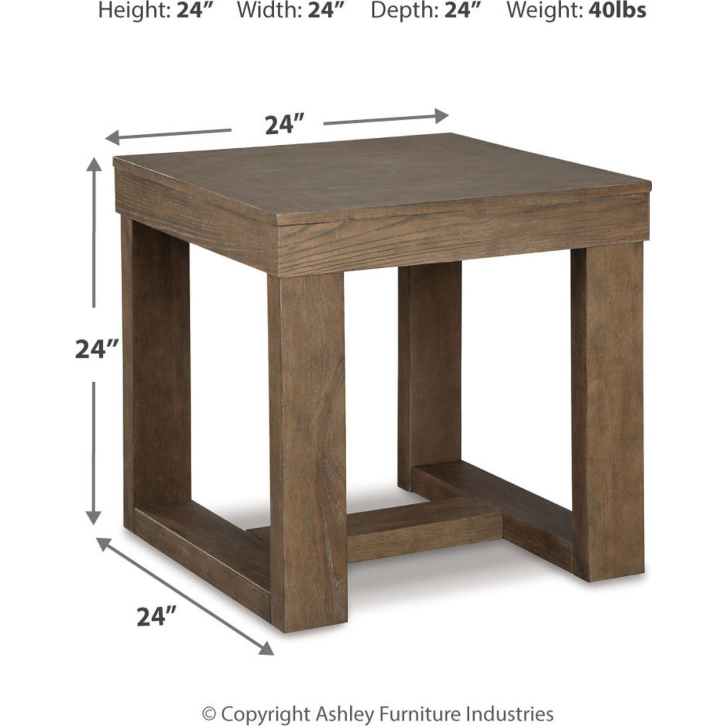 Cariton End Table - Gray