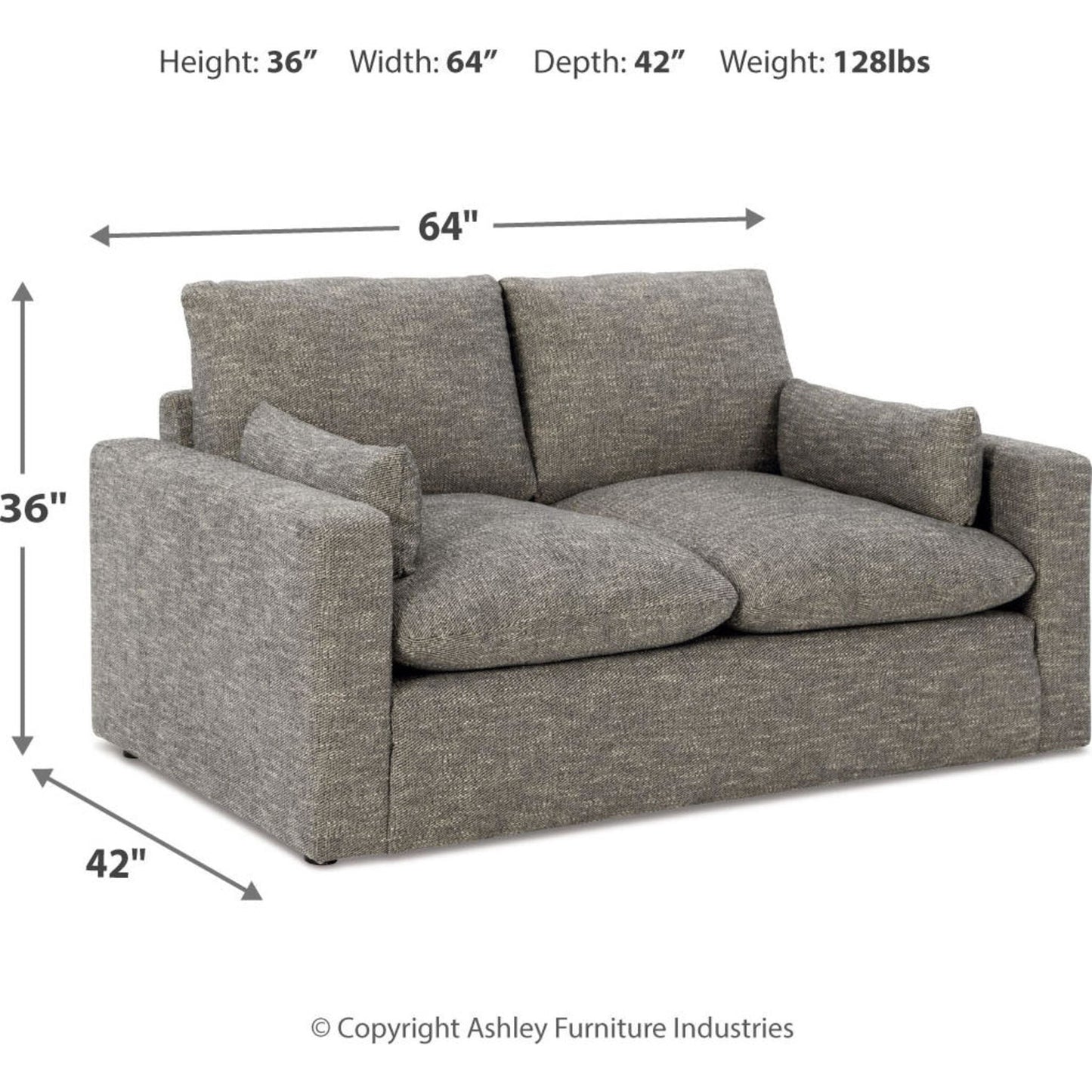 Dramatic Loveseat - Granite