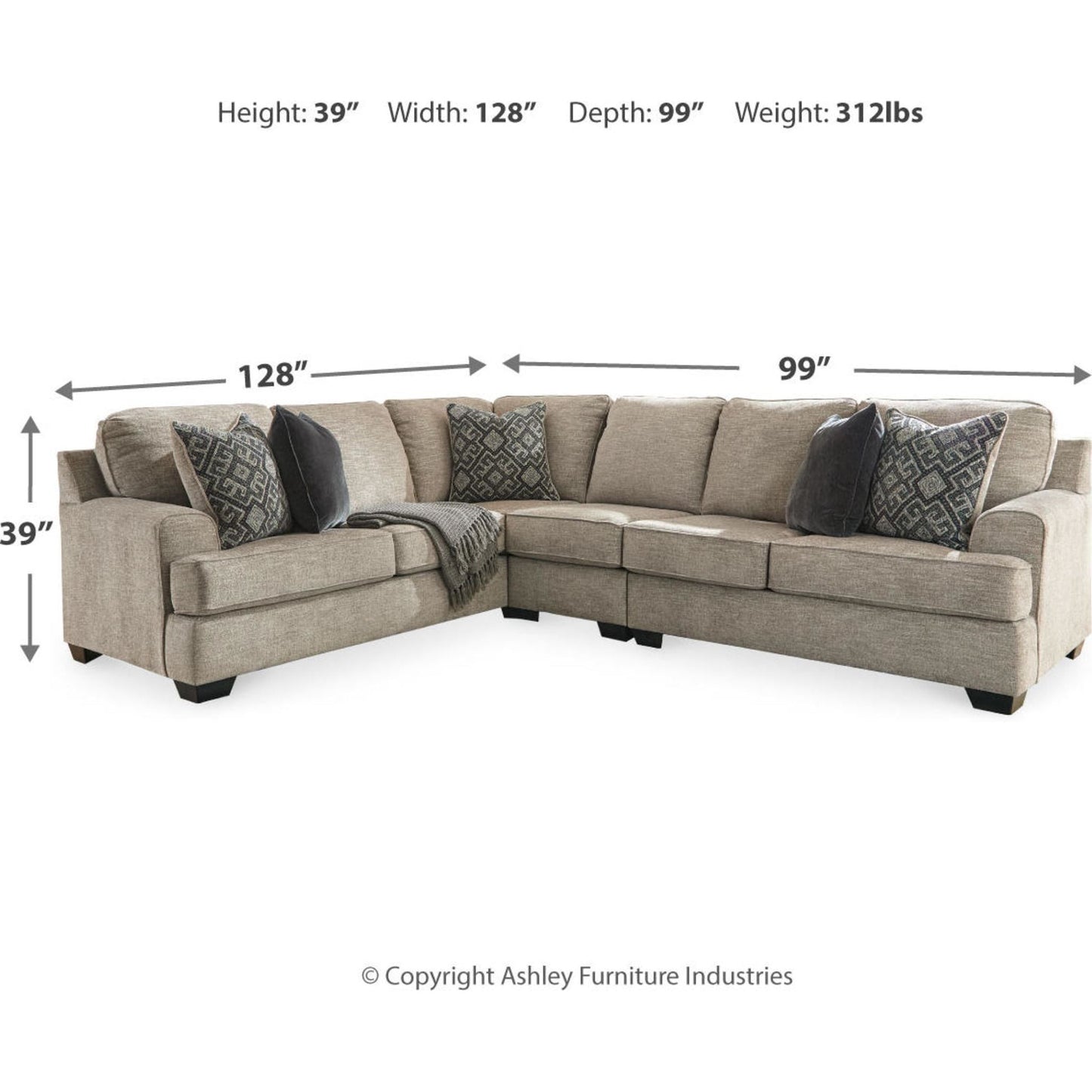 Bovarian 3 Piece Sectional