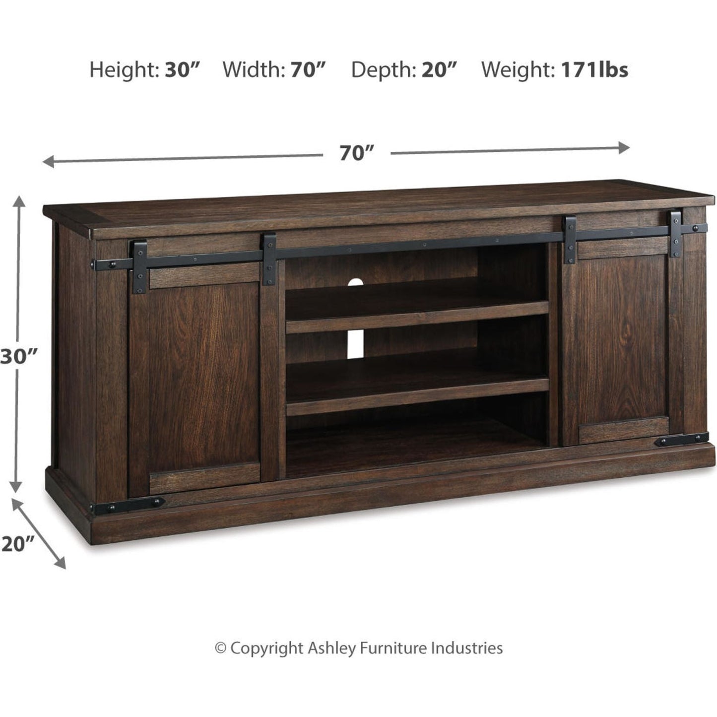 Budmore TV Stand - Rustic Brown