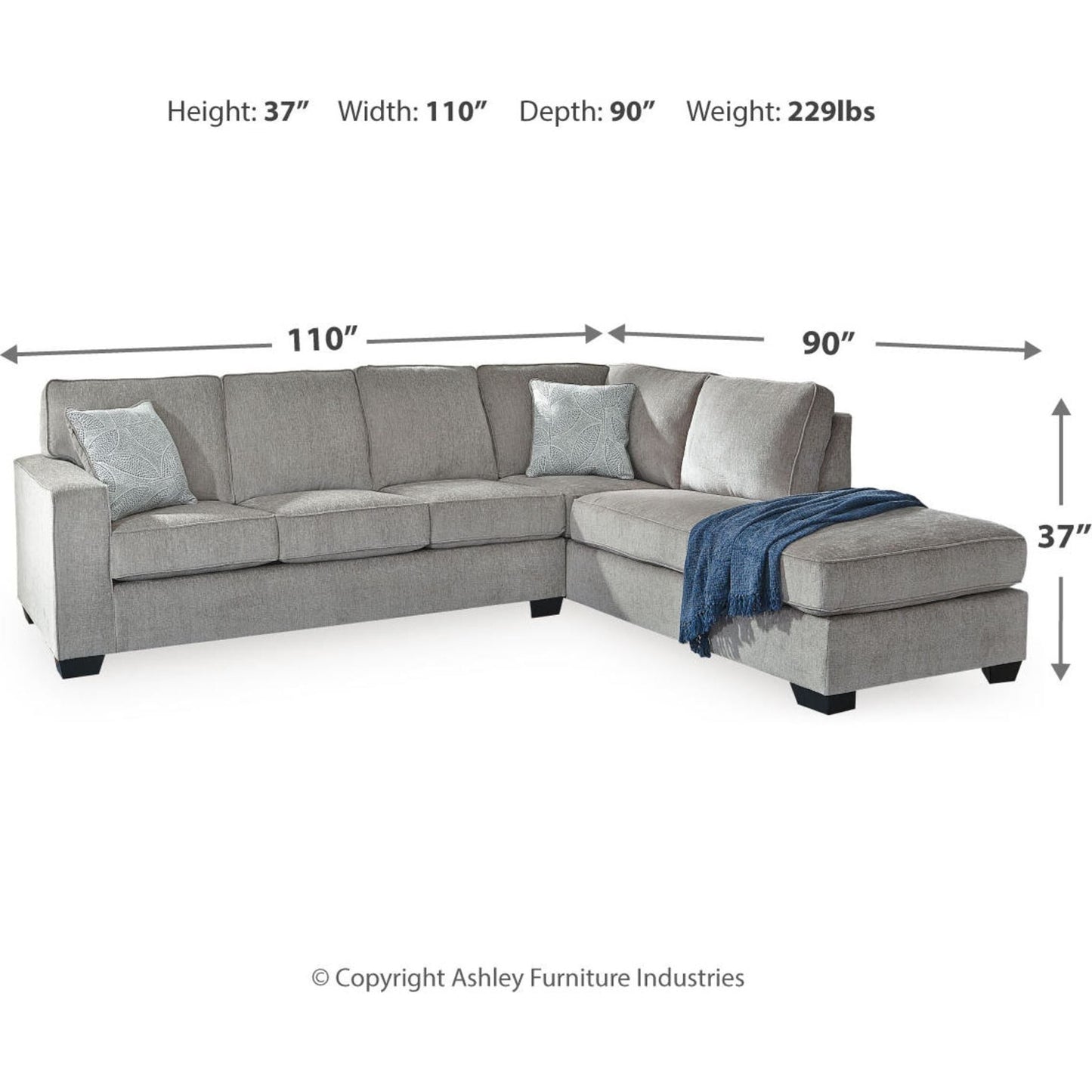 Altari 2 Piece Sleeper Sectional with Chaise