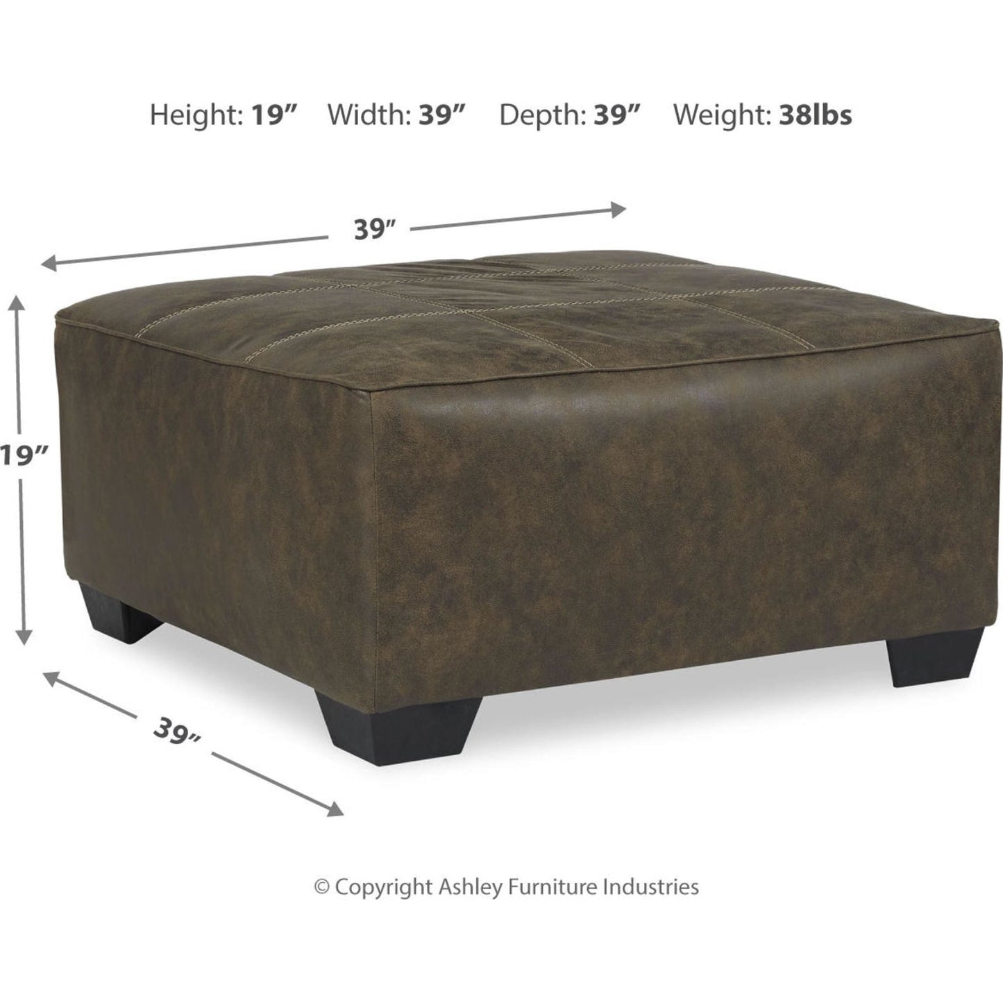 Abalone Oversized Accent Ottoman - Chocolate
