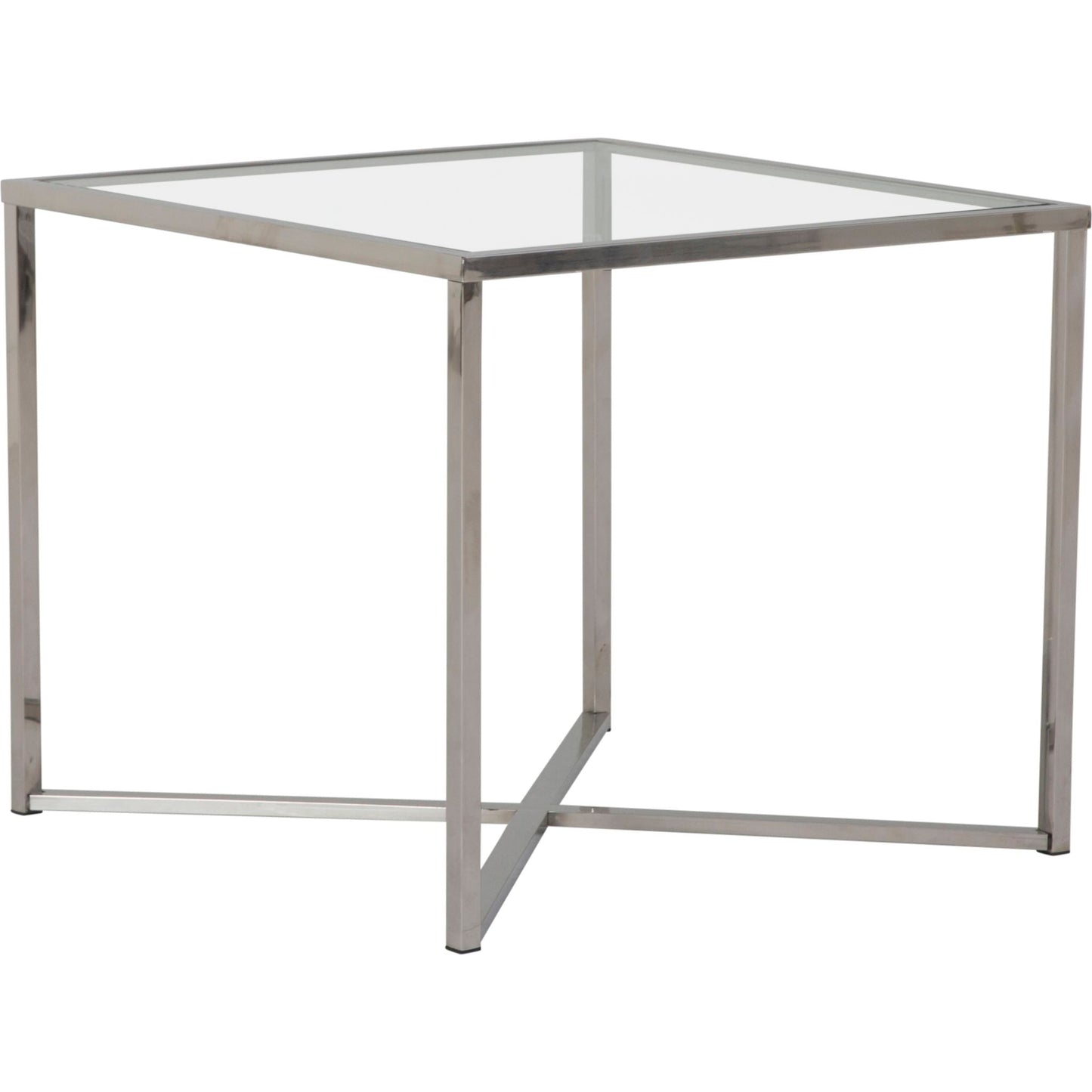 Cross Over End Table - Glass