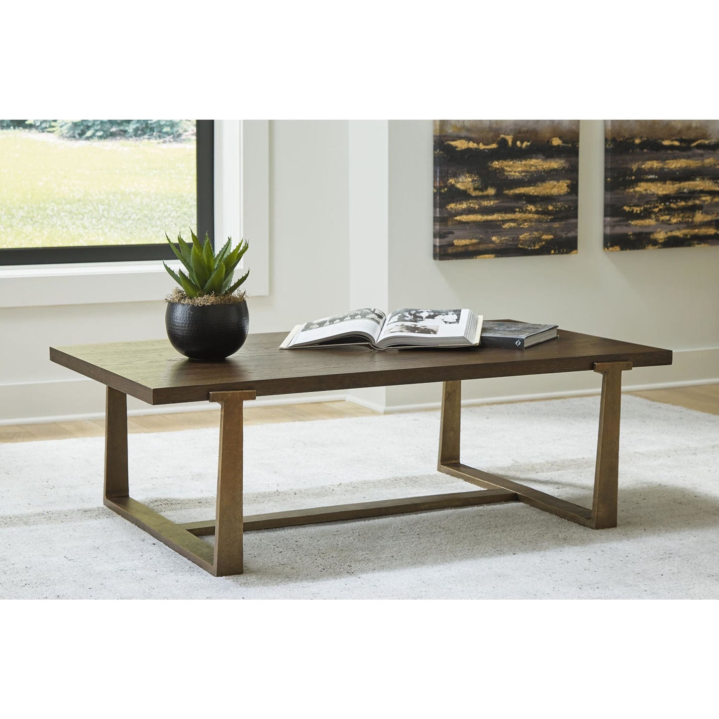 Balintmore Coffee Table - Brown/Gold Finish
