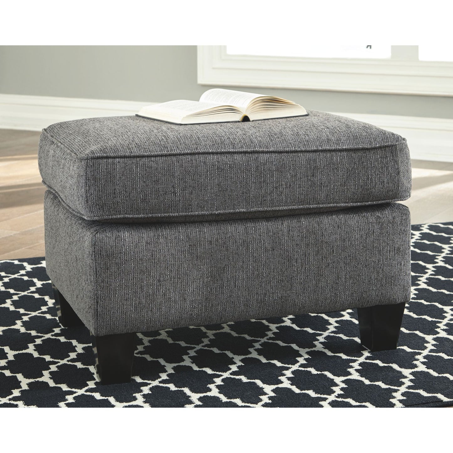 Agleno Ottoman - Charcoal