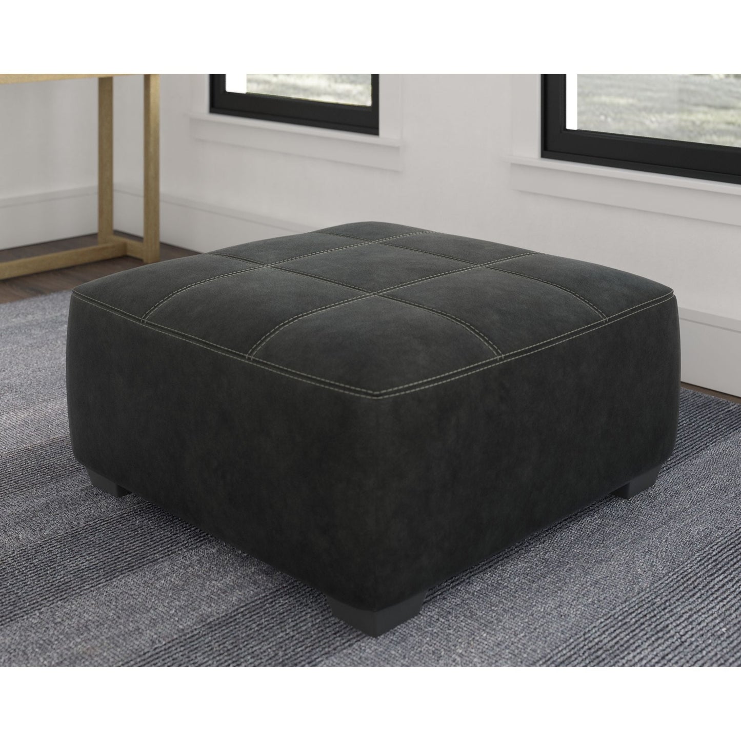 Bilgray Oversized Accent Ottoman - Pewter