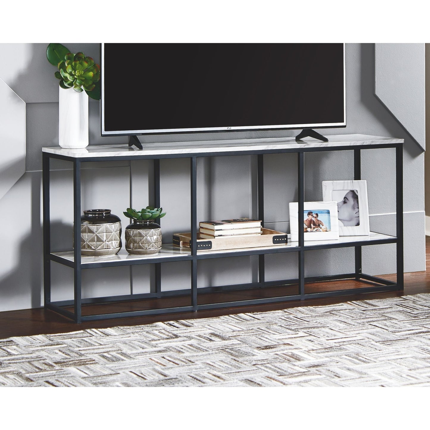 Donnesta TV Stand - Gray/Black