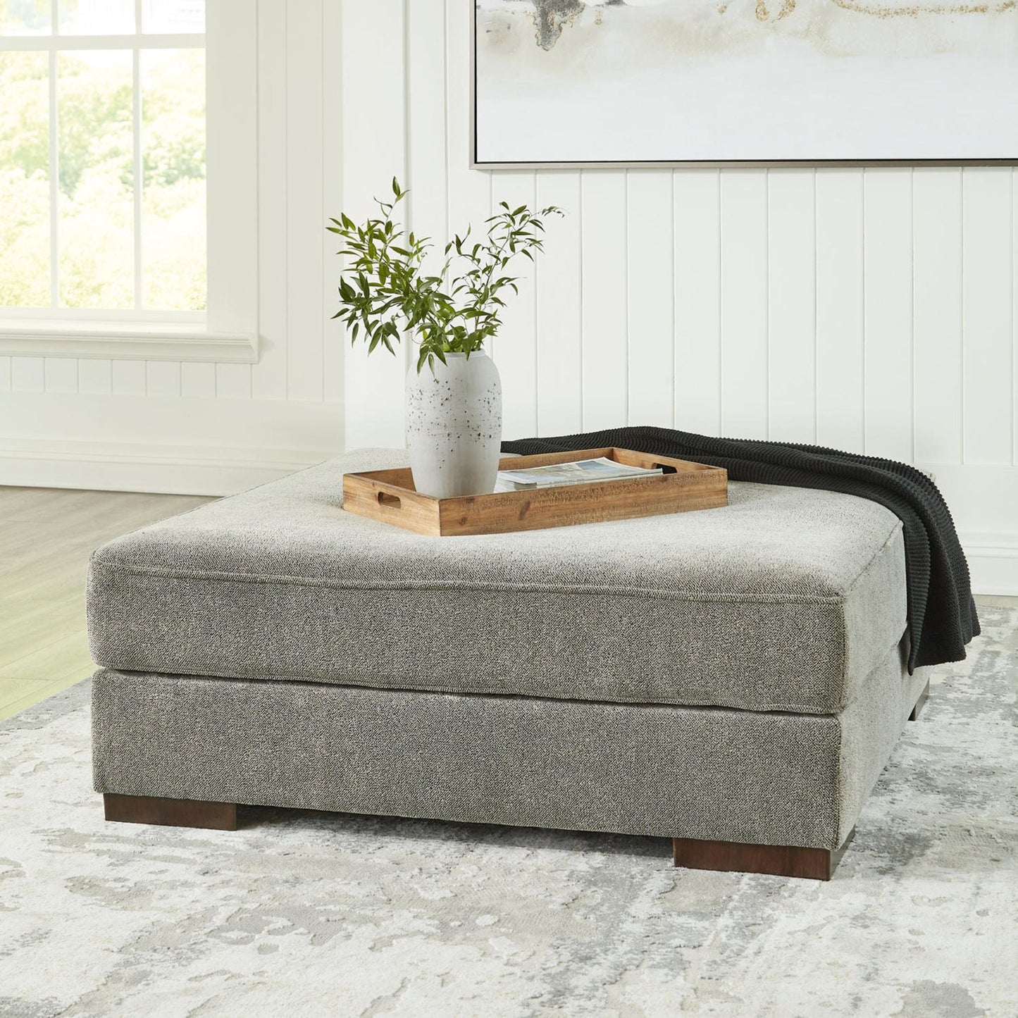 Bayless Oversized Accent Ottoman - Smoke