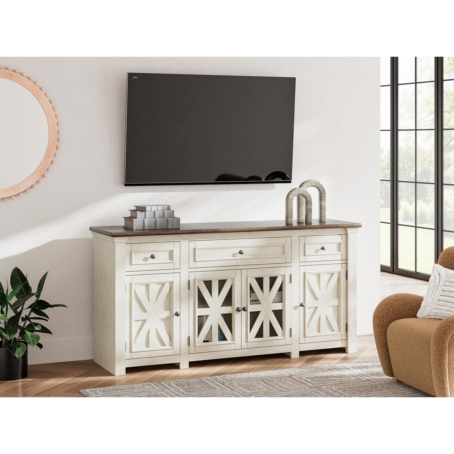 Bolanburg TV Stand - White/Weathered Gray