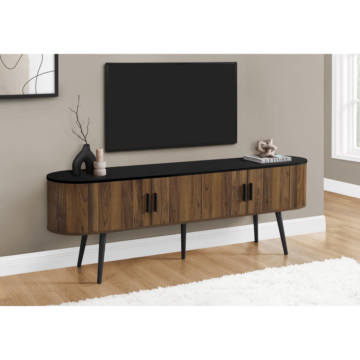 72 TV Stand - Black/Brown