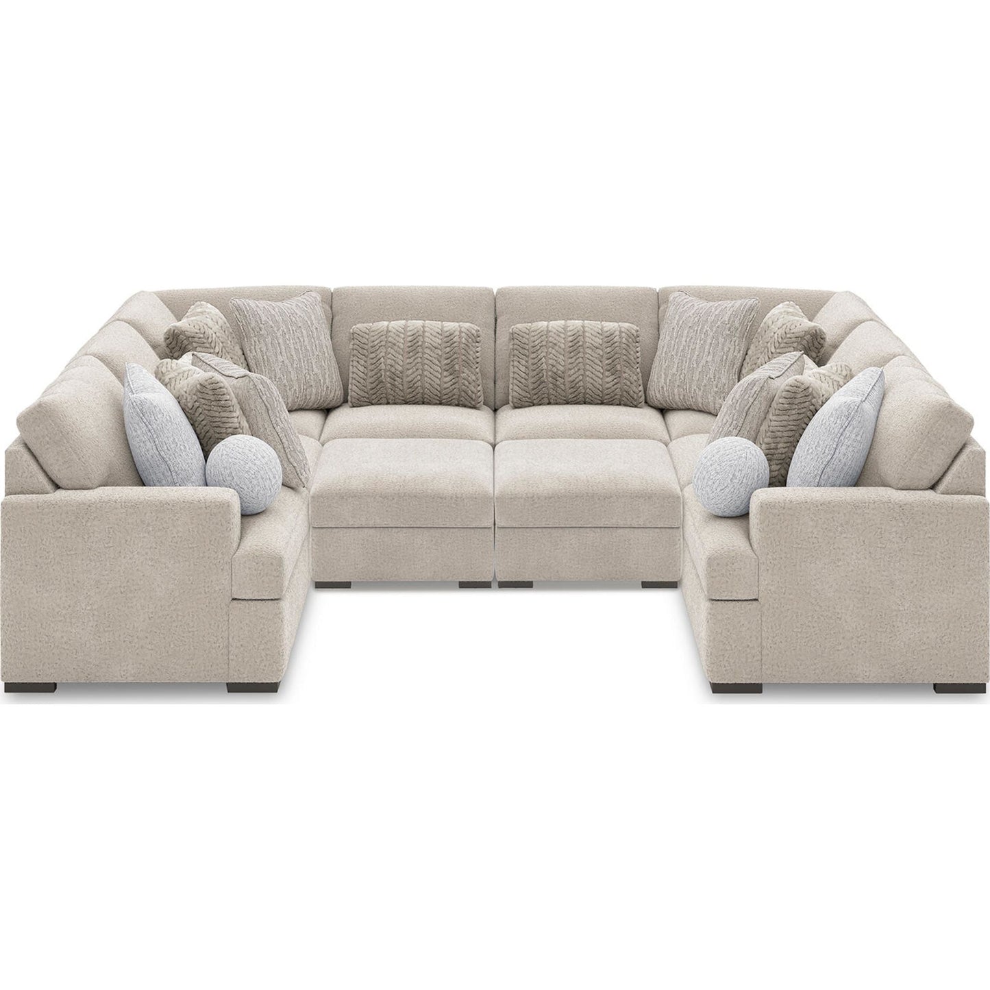 Cuddle Plush 8 Piece Modular Sectional with Ottomans - Arctic