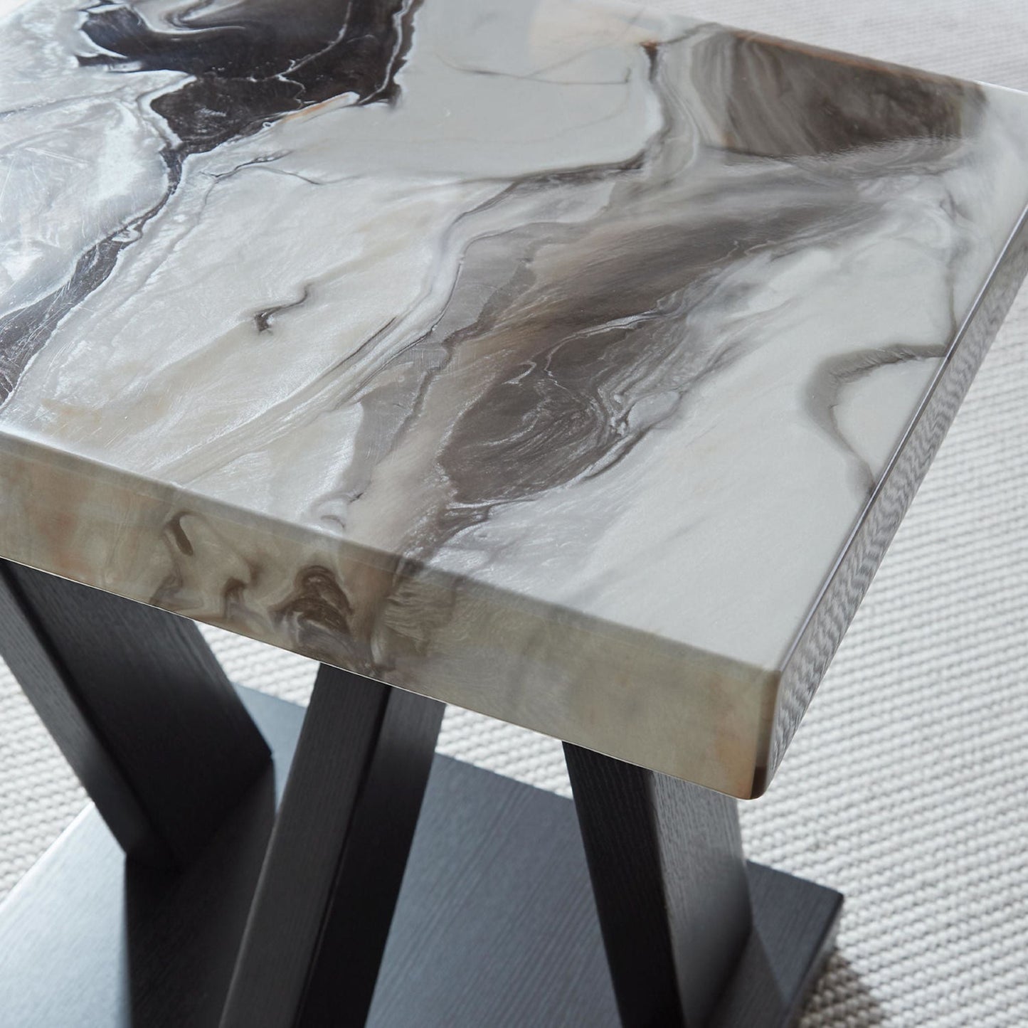 Cendill 3 Pack Tables - Dark Brown/White/Black