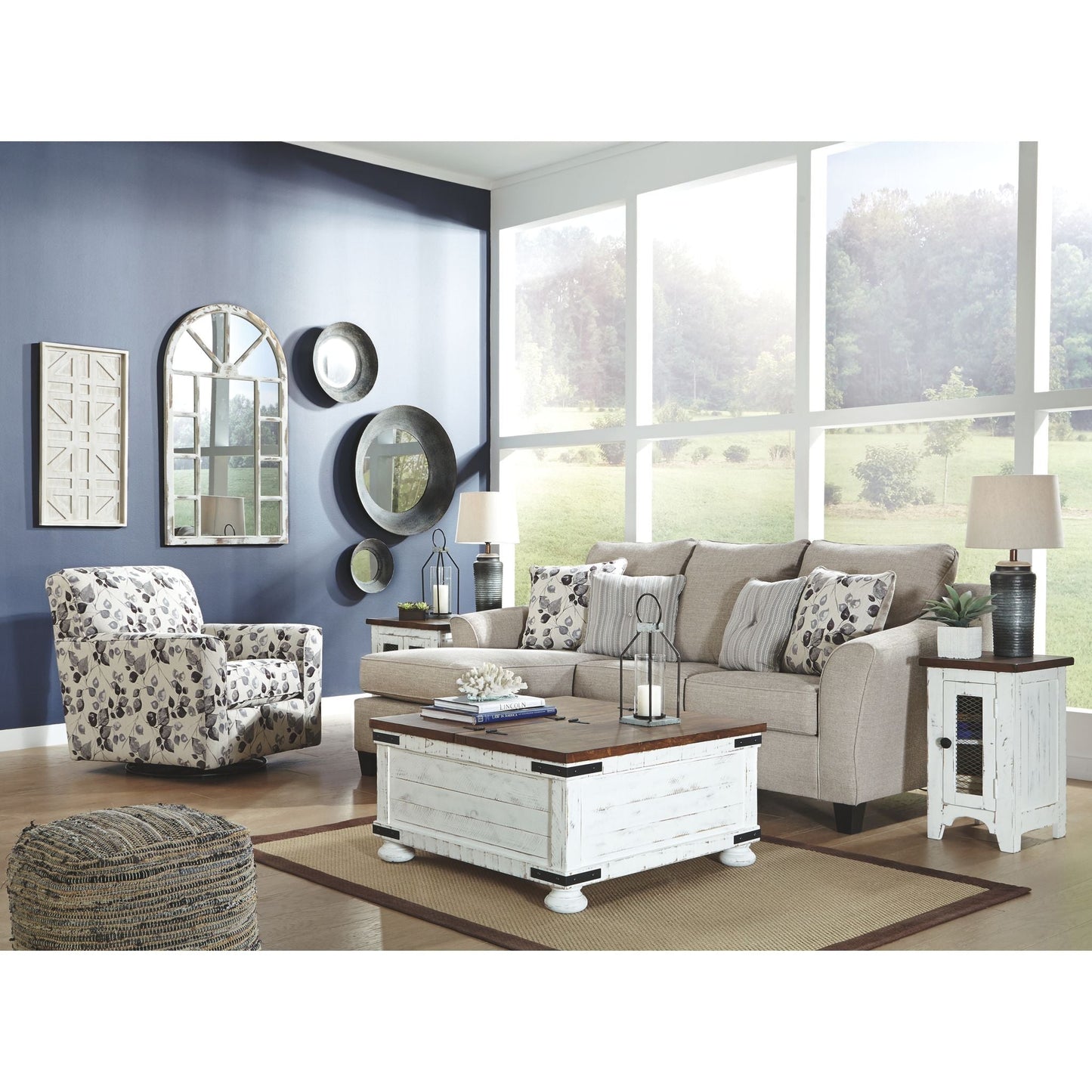 Abney Swivel Chair - Platinum