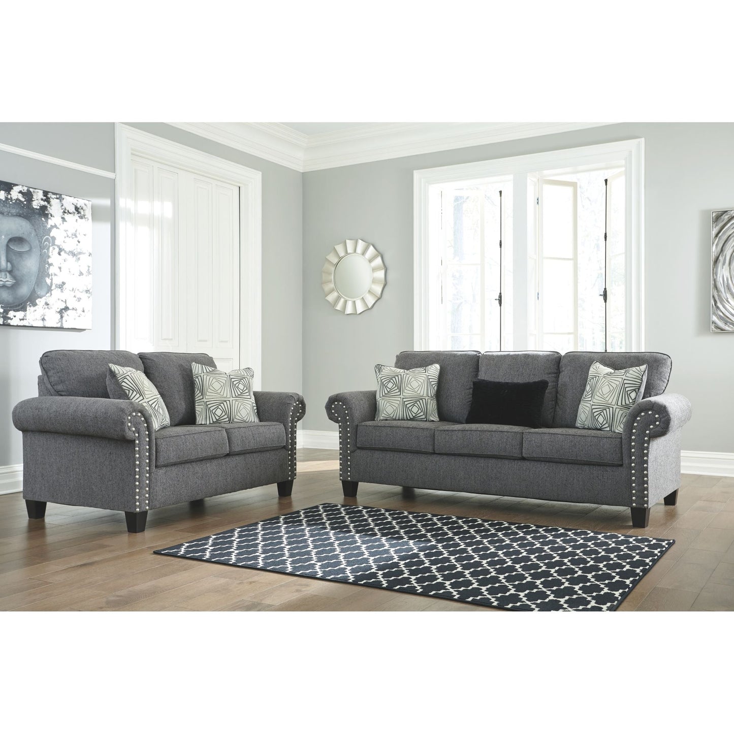 Agleno Loveseat - Charcoal
