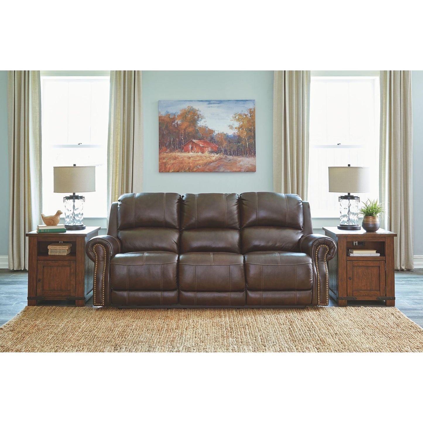 Buncrana Power Reclining Sofa - Chocolate