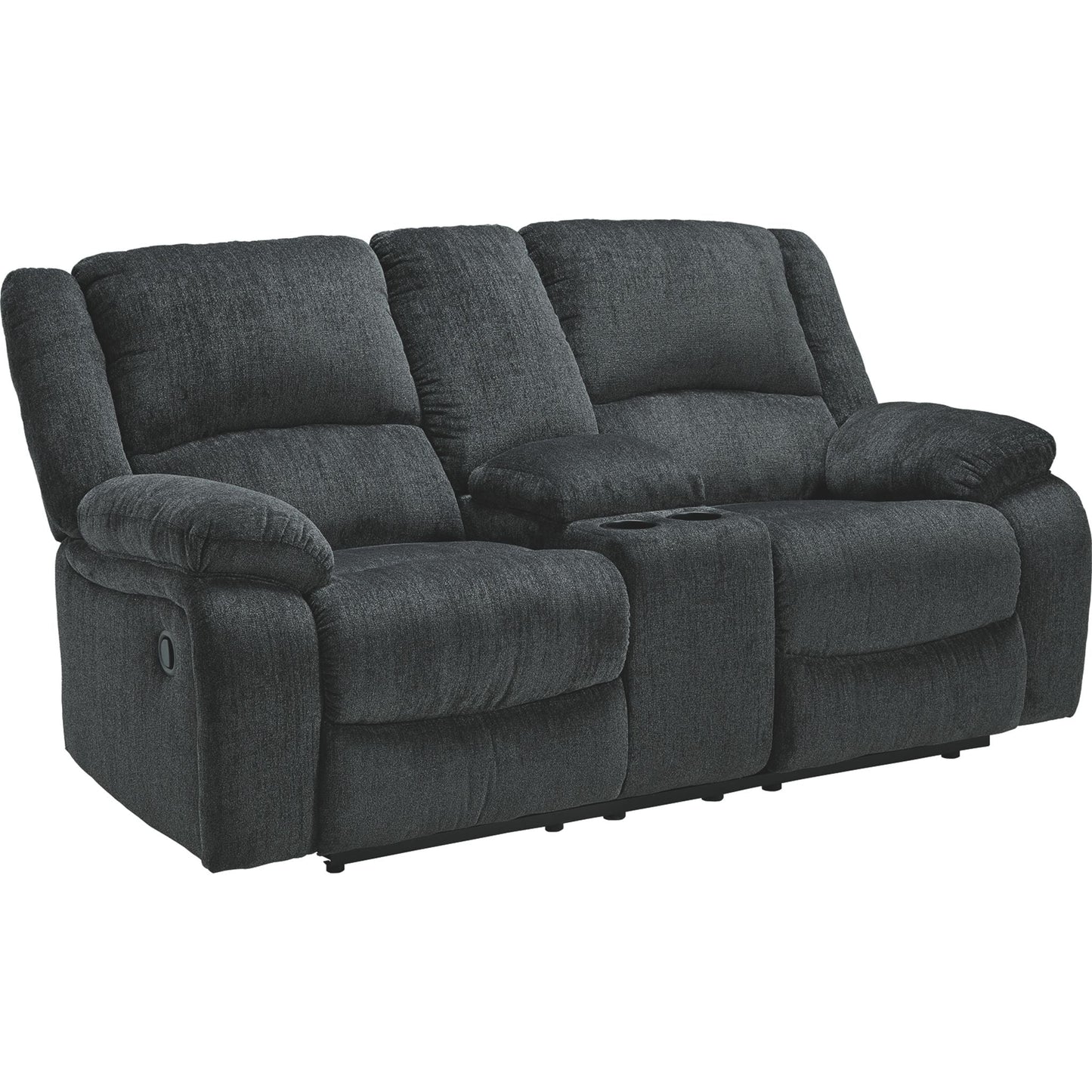 Draycoll Reclining Loveseat with Console - Slate