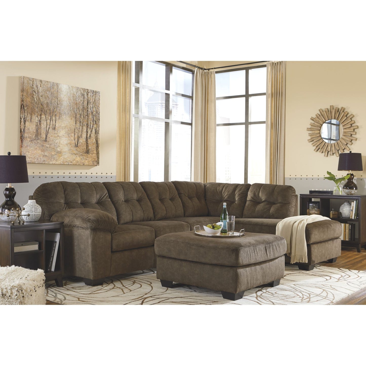 Accrington Oversized Accent Ottoman - Earth