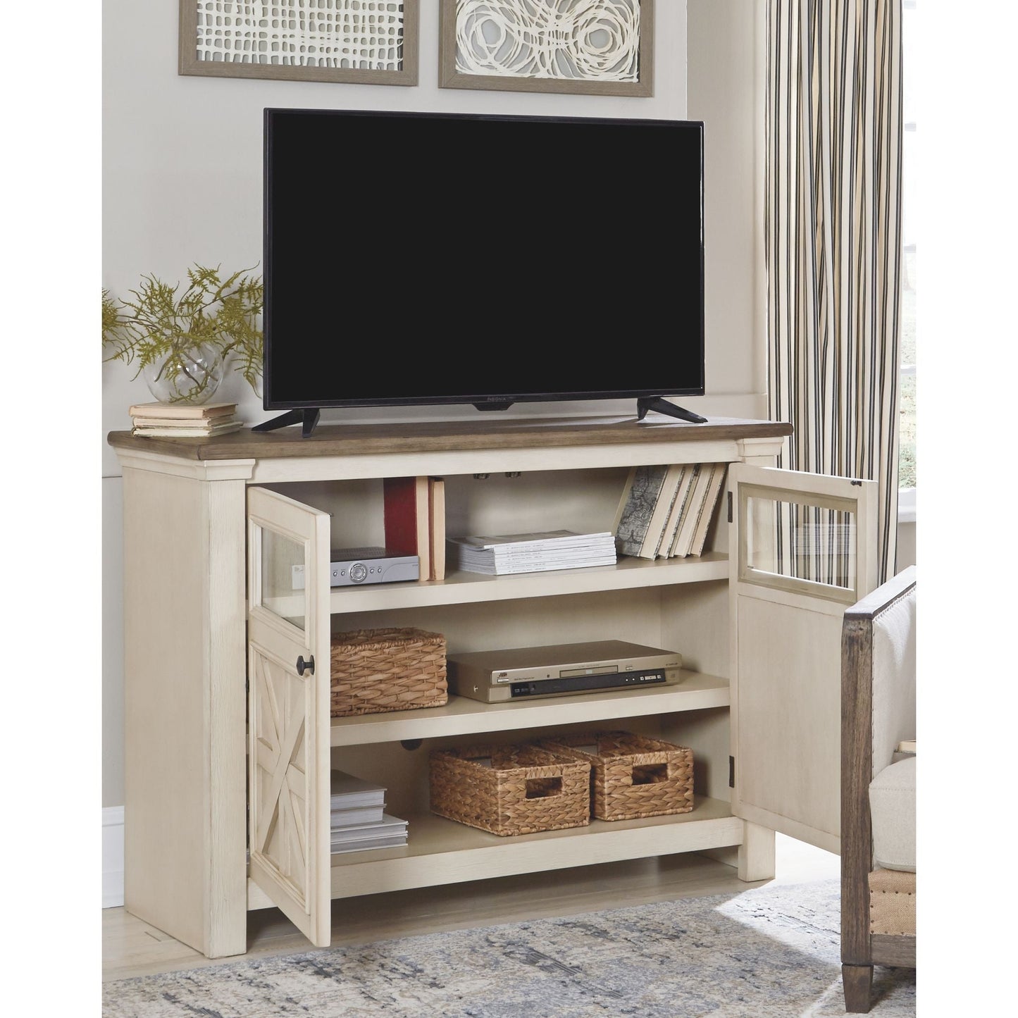 Bolanburg TV Stand - White/Weathered Gray