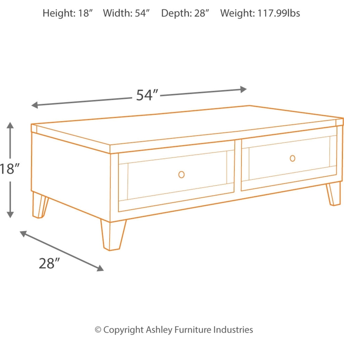 Chazney Coffee Table - Rustic Brown