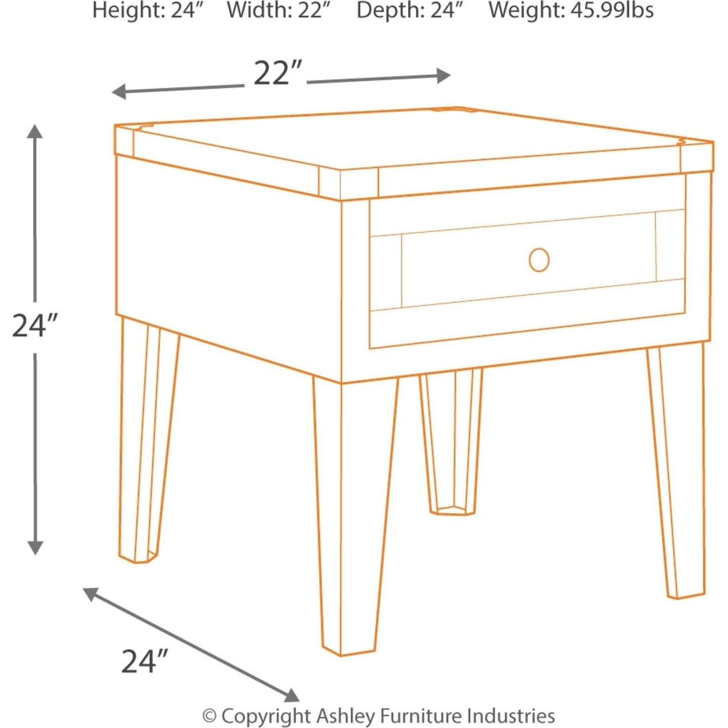 Chazney End Table - Rustic Brown