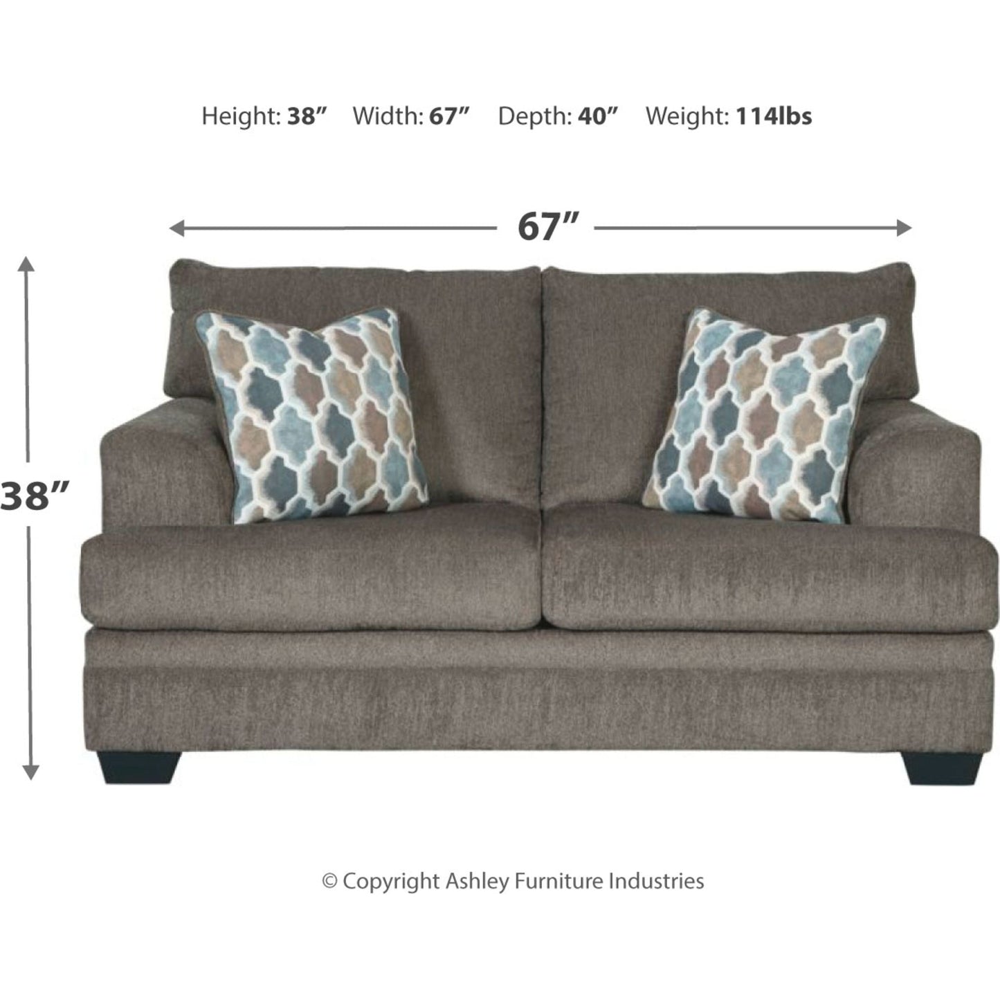 Dorsten Loveseat - Slate