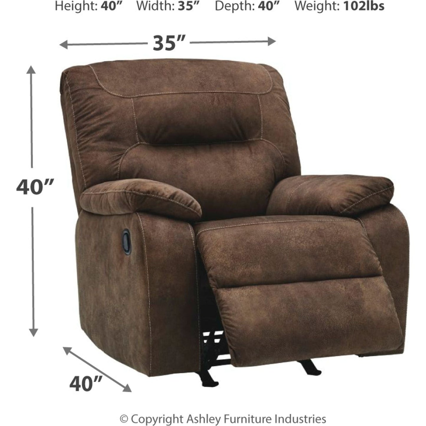 Bolzano Rocker Recliner - Coffee
