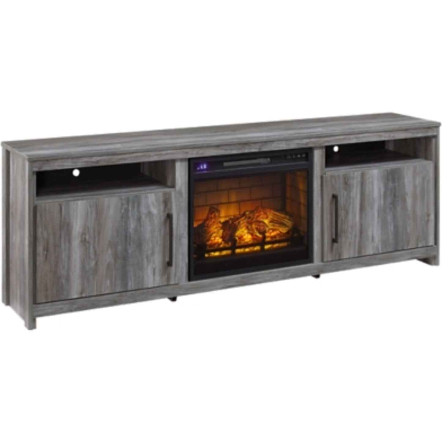 Baystorm TV Stand with Fireplace - Gray