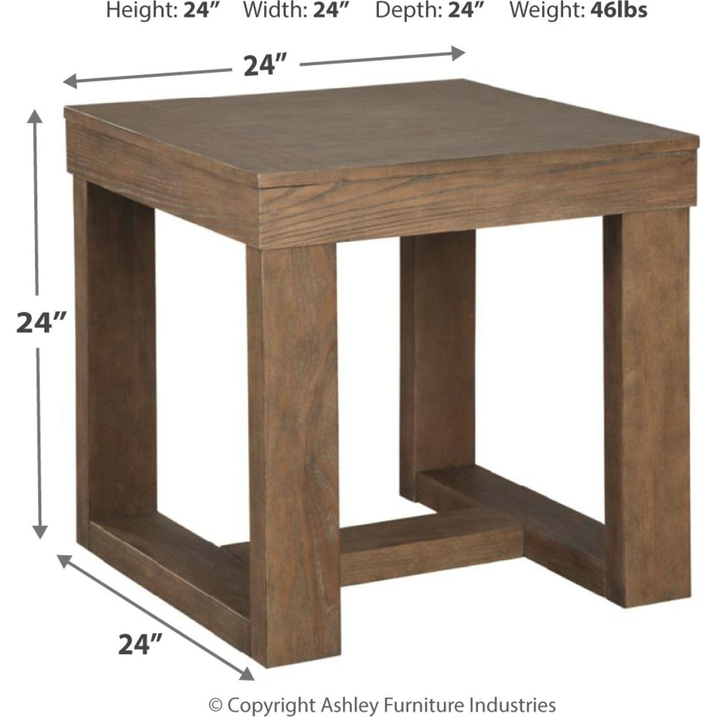 Cariton End Table - Gray