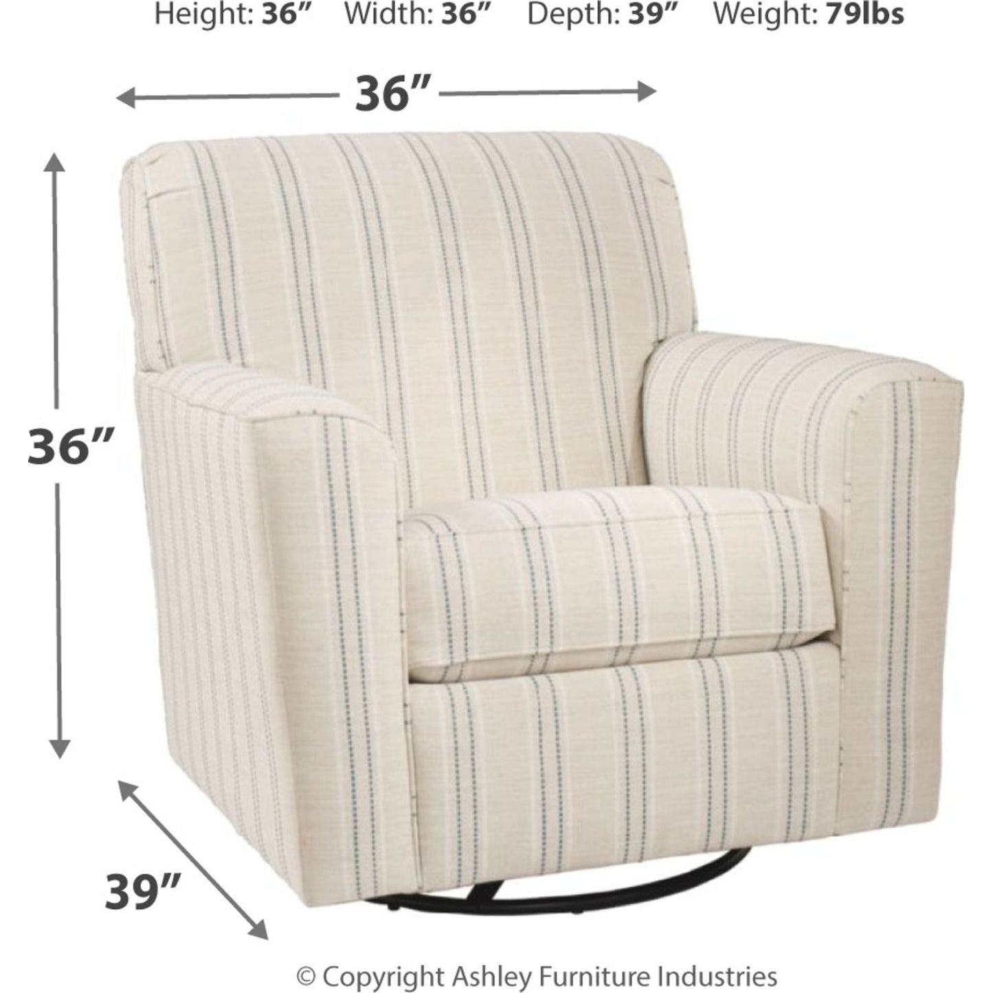 Alandari Swivel Chair - Gray