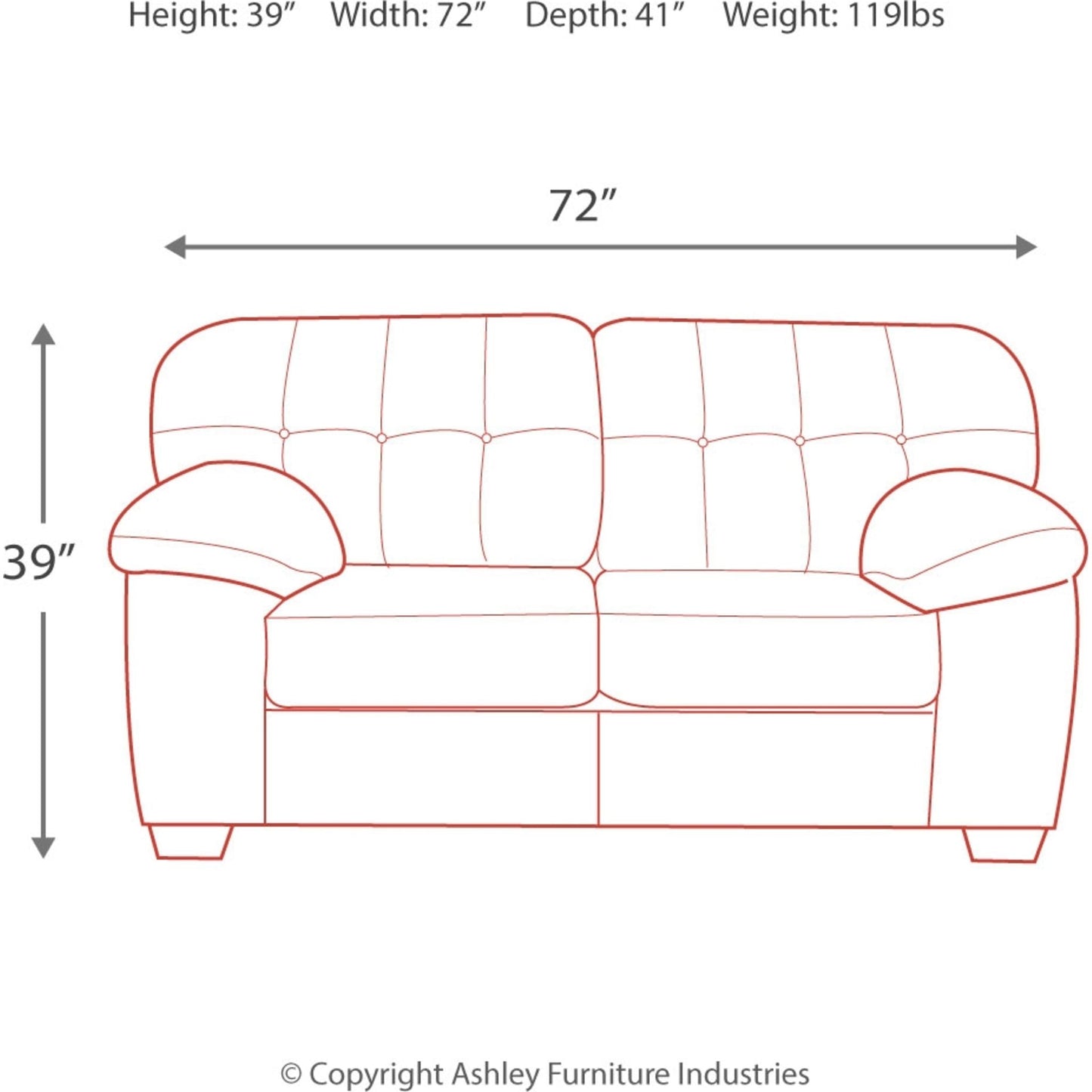 Accrington Loveseat - Granite