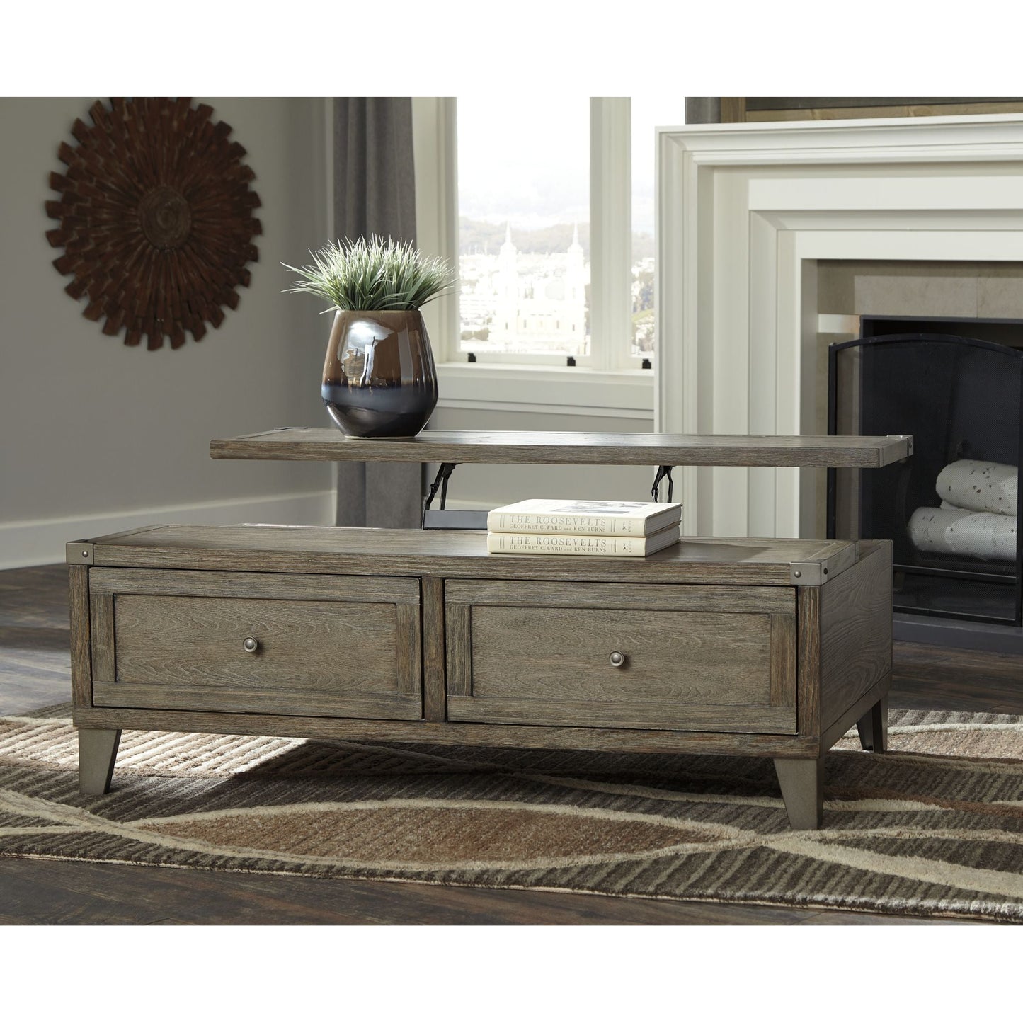 Chazney Coffee Table - Rustic Brown