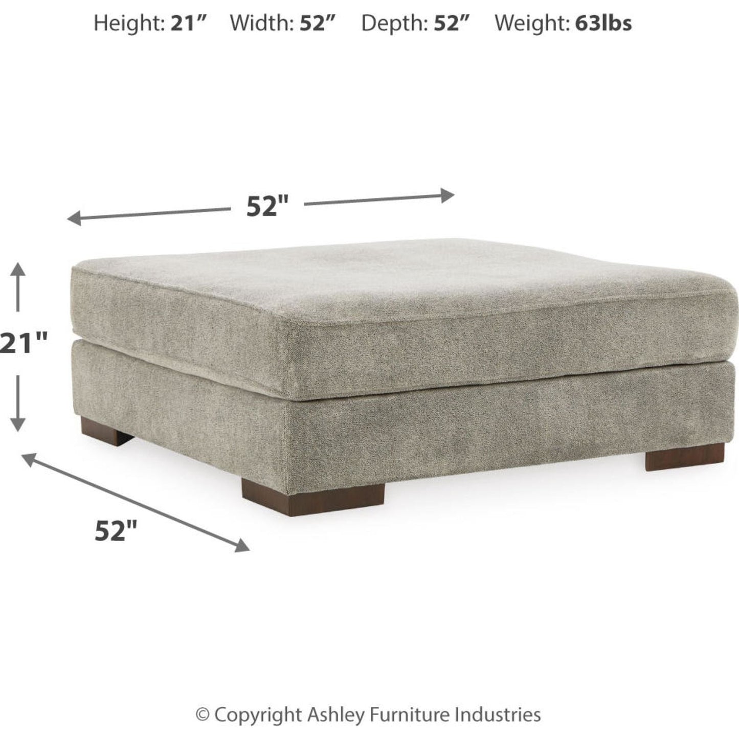 Bayless Oversized Accent Ottoman - Smoke