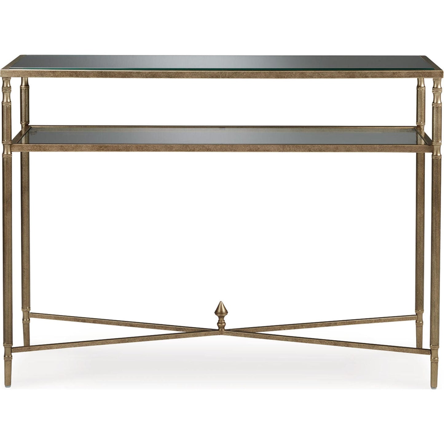 Cloverty Sofa Table - Aged Gold Finish