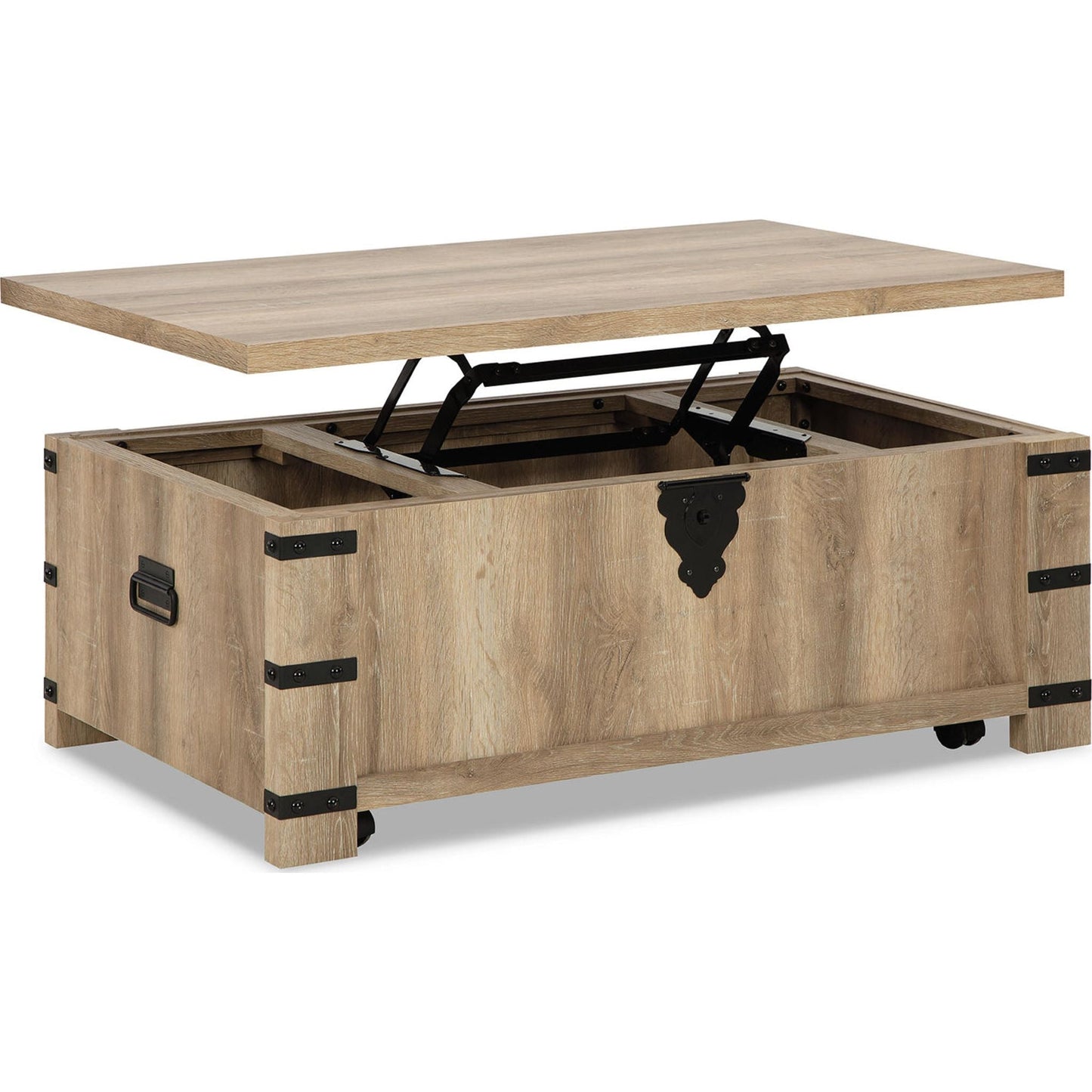 Calaboro Rectangle Lift Cocktail Table - Light Brown