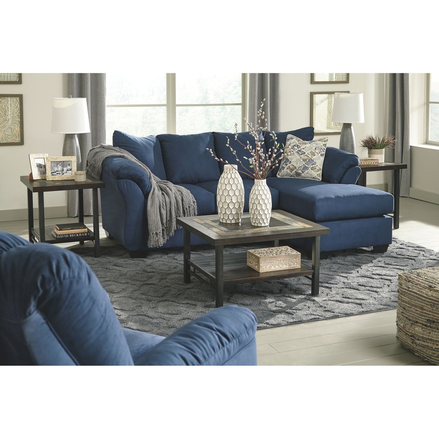 Darcy Sofa Chaise - Blue